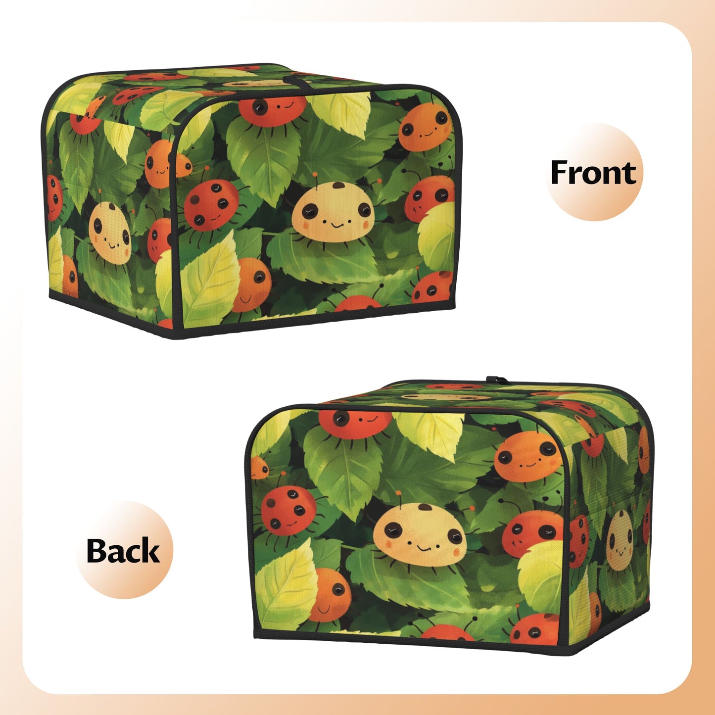 Cute Ladybug Leaf Toaster Cover – Dustproof Cover for 4-Slice Toasters, Anti-Bug Pet-Proof Appliance Protector
