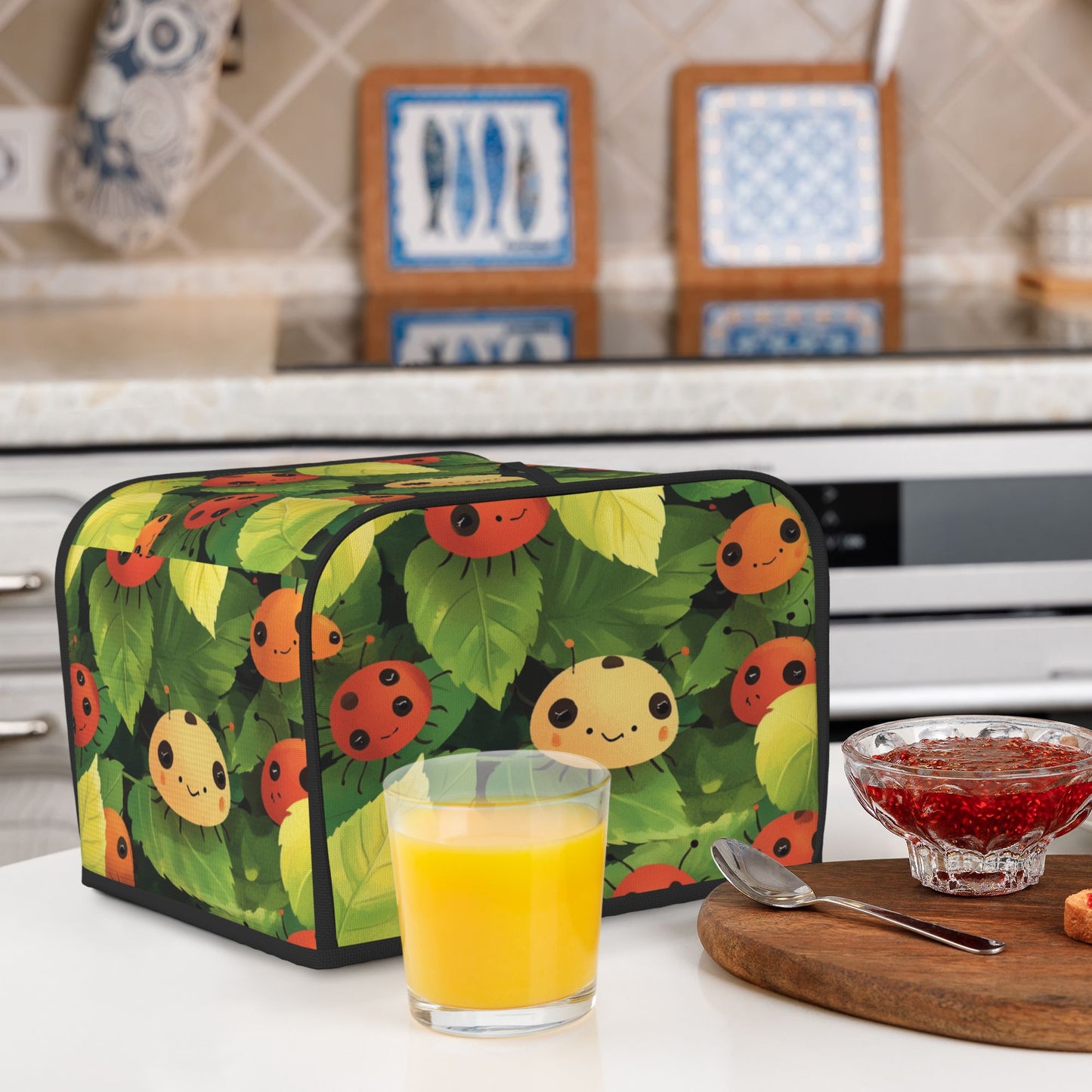 Cute Ladybug Leaf Toaster Cover – Dustproof Cover for 4-Slice Toasters, Anti-Bug Pet-Proof Appliance Protector