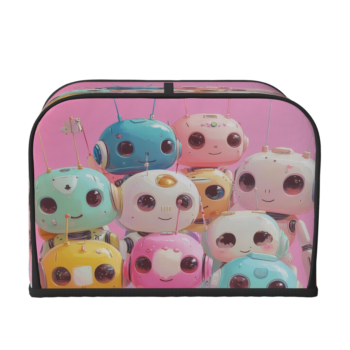 Colorful Cartoon Robot Toaster Cover – Dustproof Waterproof 4-Slice Toaster Protector, Pet and Bug Proof, Oxford Fabric Kitchen Appliance Cover