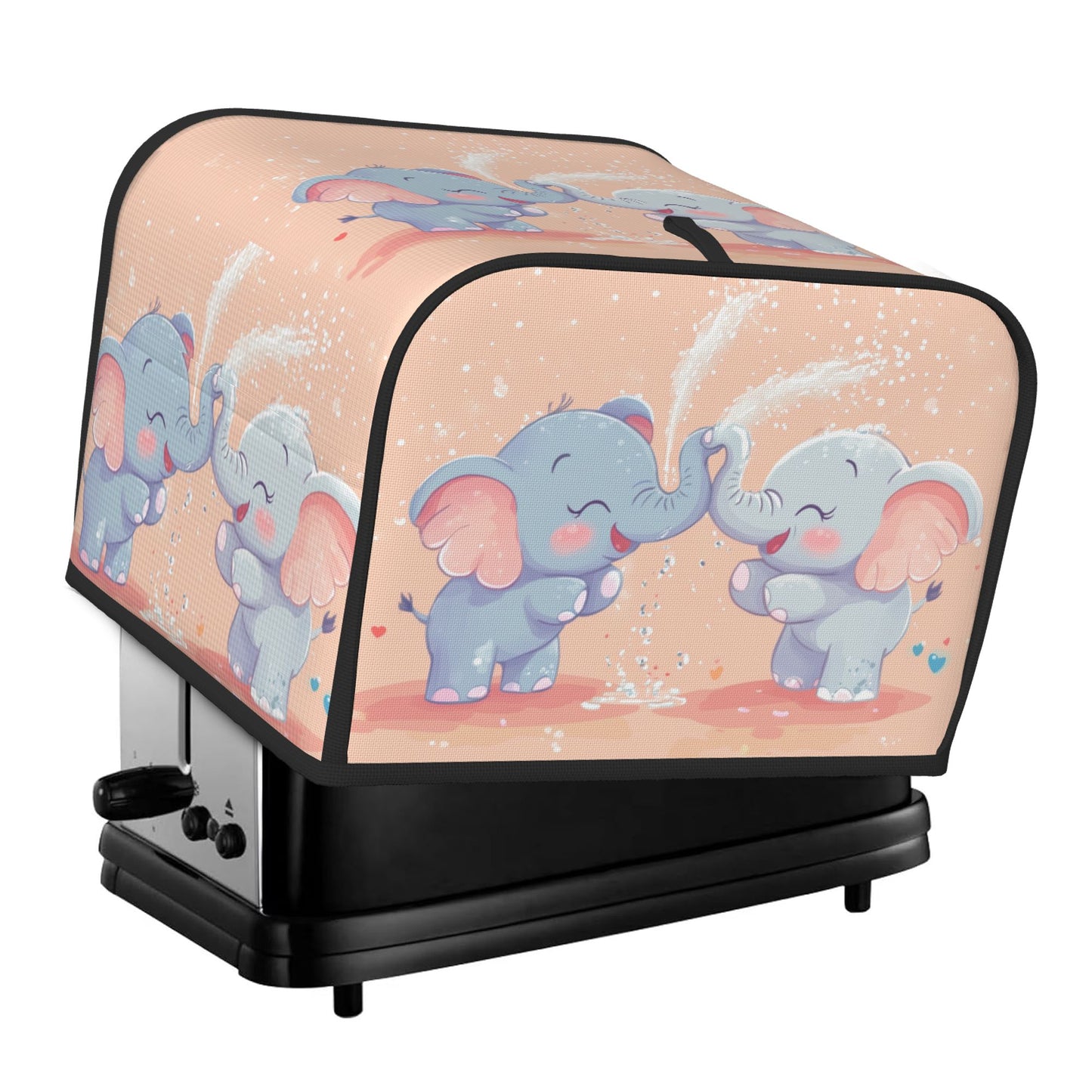 Cute Elephant Toaster Cover for 4-Slice Toasters – Oxford Cloth Appliance Dust Cover with Cartoon Design – Oil-Proof, Waterproof & Pet-Resistant