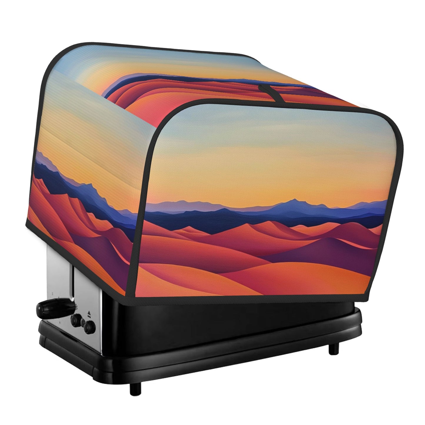 Sunset Dunes Abstract Art Toaster Cover – Oxford Cloth Dustproof Protector for 4-Slice Toasters – Elegant Gradient Landscape Design