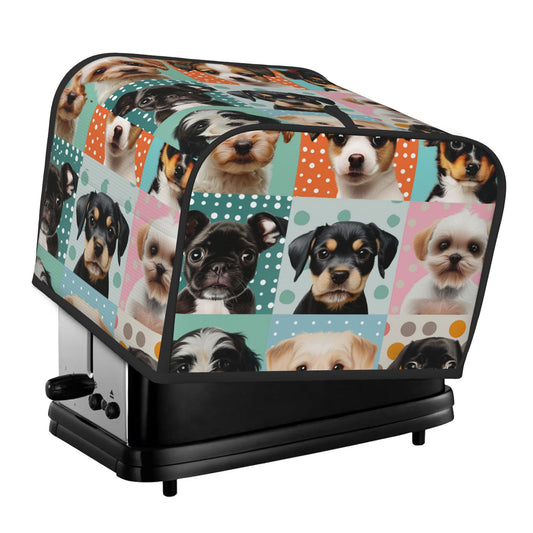 Cute Pet Pattern Toaster Dust Cover – Fits 4-Slice Toasters – Anti-Dust, Anti-Insect, Anti-Pet Hair Appliance Cover, 31.5×27×21cm