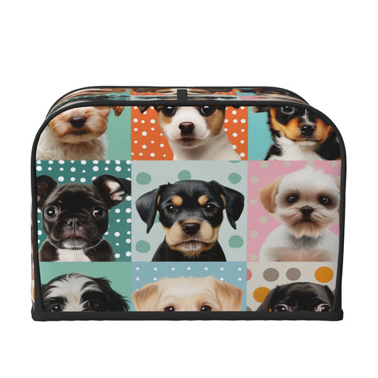 Cute Pet Pattern Toaster Dust Cover – Fits 4-Slice Toasters – Anti-Dust, Anti-Insect, Anti-Pet Hair Appliance Cover, 31.5×27×21cm