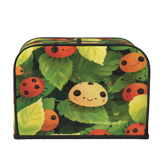 Cute Ladybug Leaf Toaster Cover – Dustproof Cover for 4-Slice Toasters, Anti-Bug Pet-Proof Appliance Protector