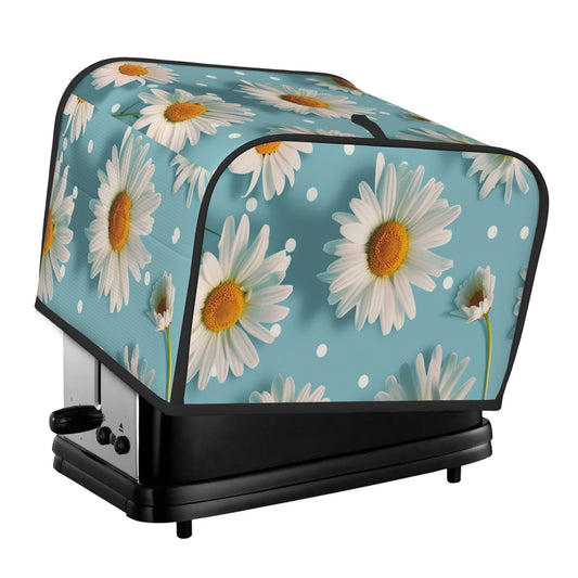 Floral Daisy Toaster Cover for 4-Slice Toaster – Dustproof, Waterproof Oxford Fabric Appliance Cover, Fresh Botanical Style for Kitchen