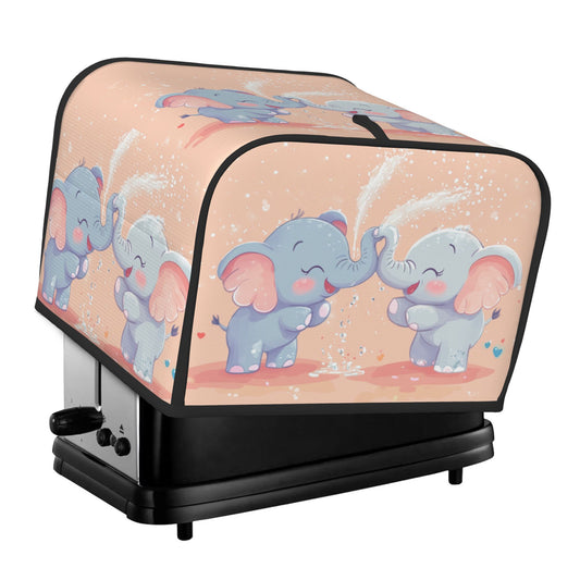 Cute Elephant Toaster Cover for 4-Slice Toasters – Oxford Cloth Appliance Dust Cover with Cartoon Design – Oil-Proof, Waterproof & Pet-Resistant