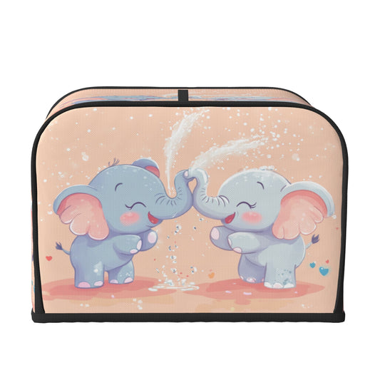 Cute Elephant Toaster Cover for 4-Slice Toasters – Oxford Cloth Appliance Dust Cover with Cartoon Design – Oil-Proof, Waterproof & Pet-Resistant
