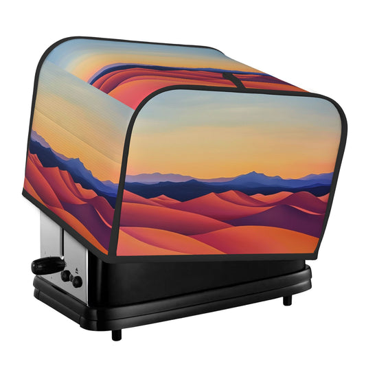 Sunset Dunes Abstract Art Toaster Cover – Oxford Cloth Dustproof Protector for 4-Slice Toasters – Elegant Gradient Landscape Design