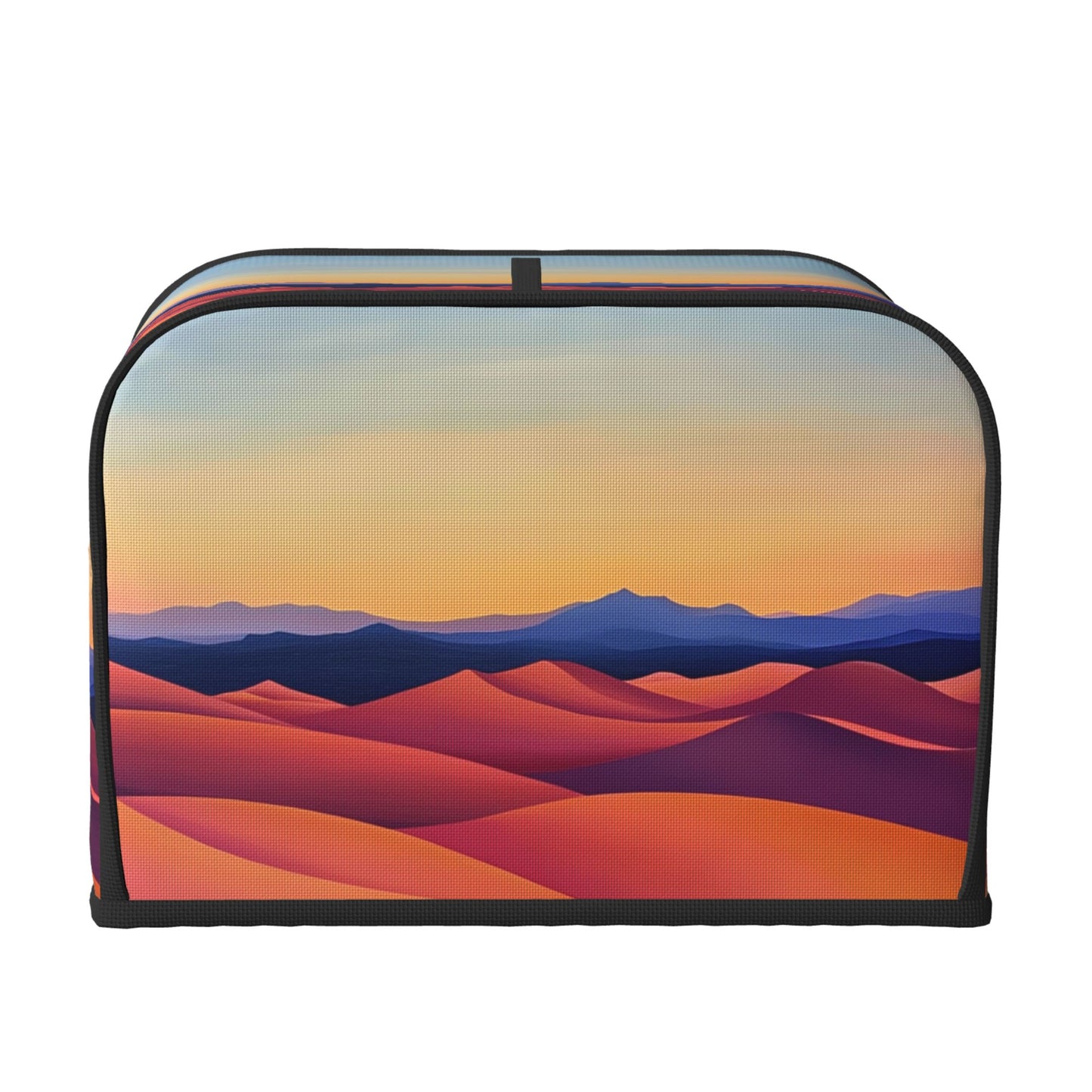 Sunset Dunes Abstract Art Toaster Cover – Oxford Cloth Dustproof Protector for 4-Slice Toasters – Elegant Gradient Landscape Design